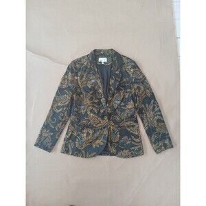 DR2 Daniel Rainn Satin Blazer Jacket Women’s S Black Paisley Luxe